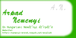 arpad nemenyi business card